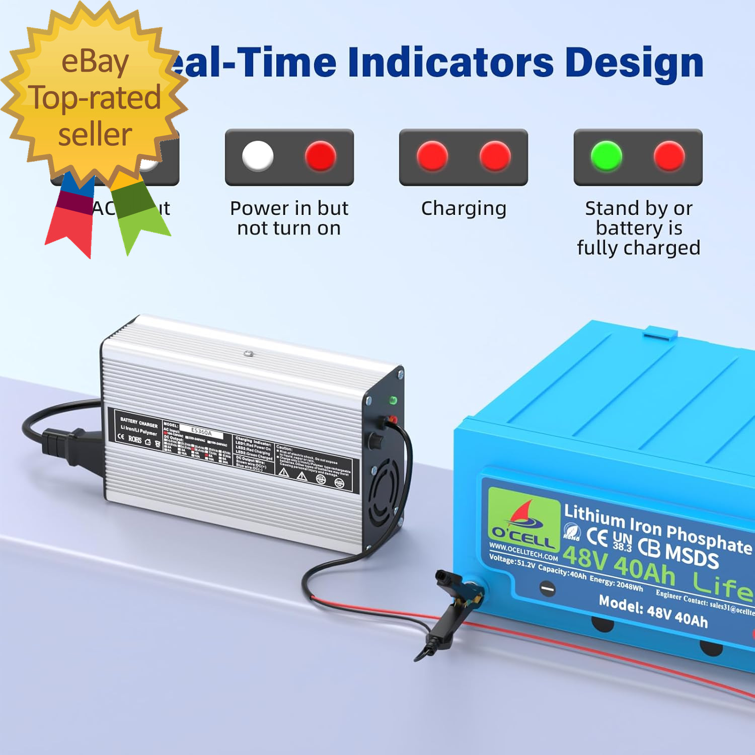58.4V 5A AC-DC Battery Charger Dedicated Best Solution forLithium Iron Phosphate