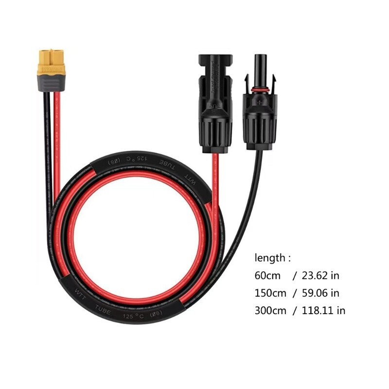 12AWG Solar Connectors to XT60 Extension Cable for Car and Camping Energy Needs