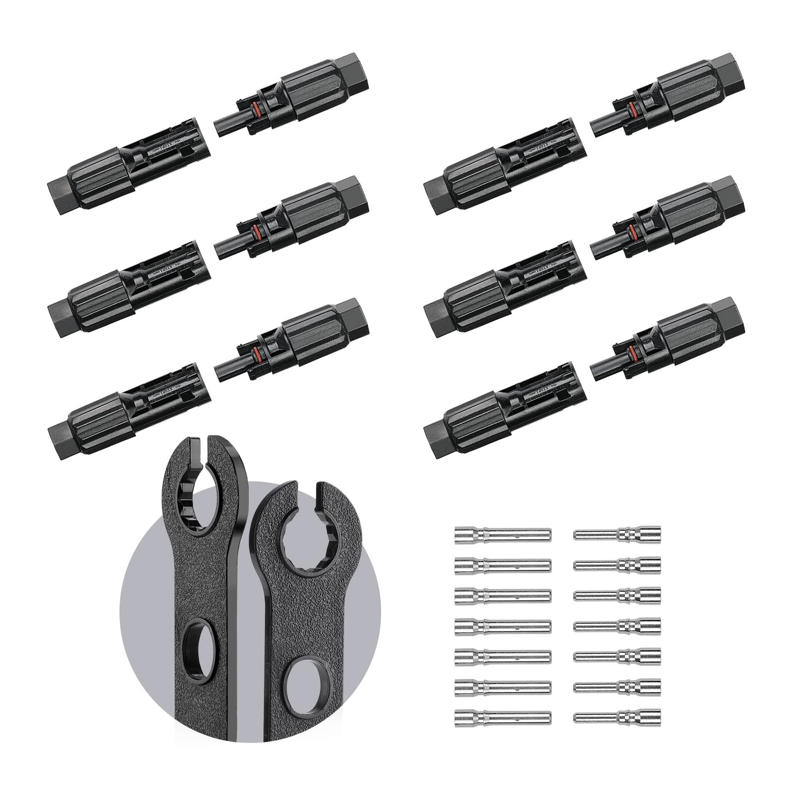 12 PCS Solar Panel Cable Connectors Kit – IP68 Waterproof, 6 Pairs Male/Female,