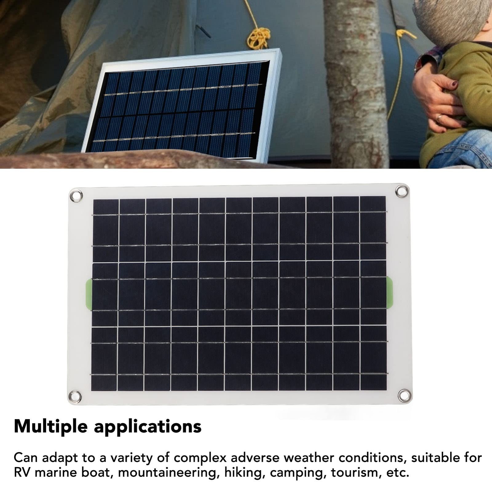 30A MPPT Solar Controller and Solar Panel Kit, 12V 24V 50W Waterproof Solar P…