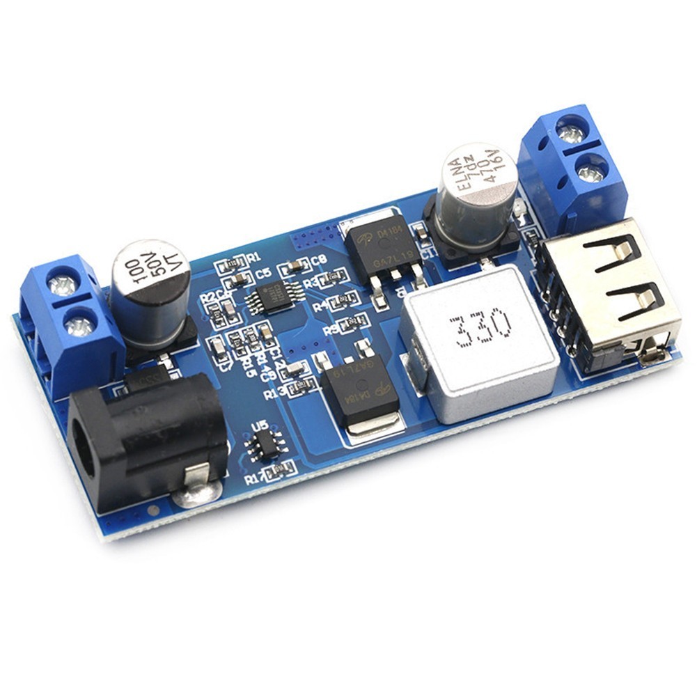 Wide Compatibility 24V 12V to 5V 5A Step Down Supply Converter USB