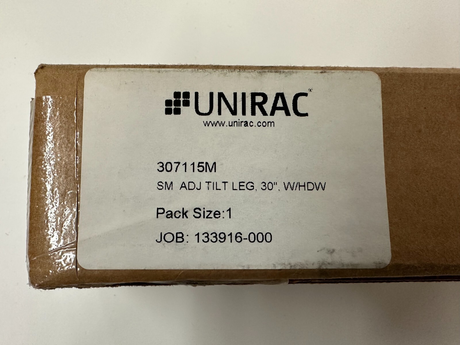UniRac 307115M Adjustable Tilt Leg Kit, 18″-30″, QTY 1, HARDWARE INCLUDED