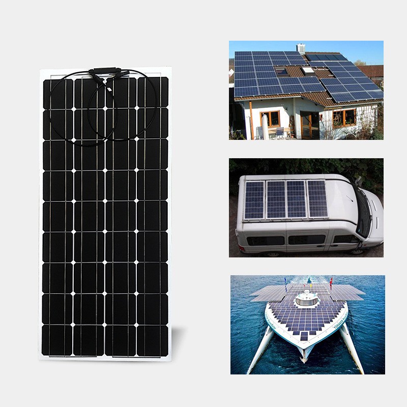 300W Watt Flexible Mono Solar Panel Home RV Rooftop Camping Off-Grid Power 18V