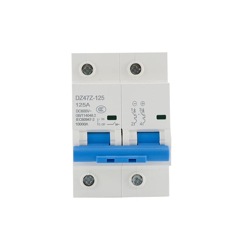 Circuit Breaker DZ47Z-125 DC MCB 2P 125A 600V Mini PV For Solar Overload Protect