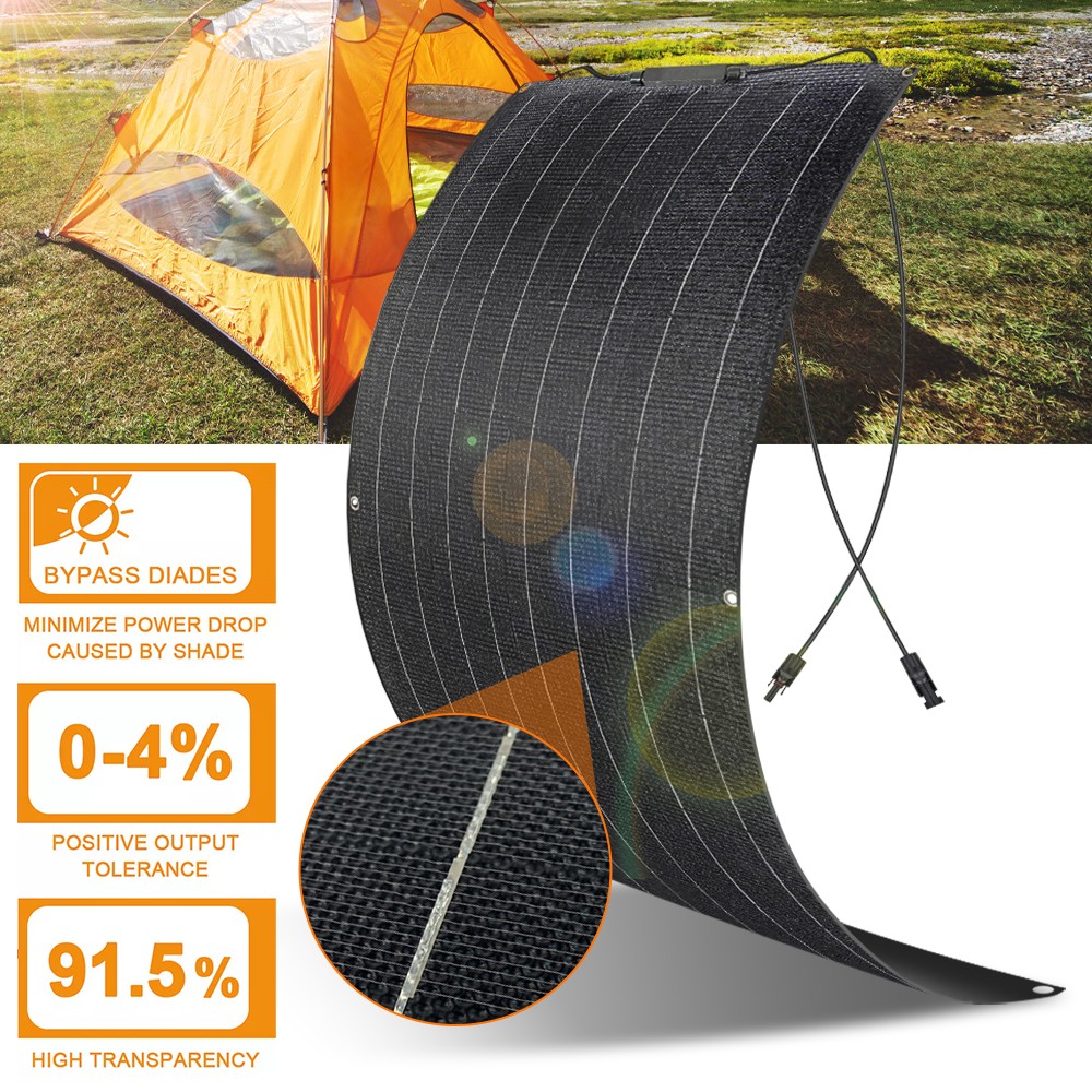 150W ETFE Flexible Solar Panel 12V Mono RV Marine Boat w/ 100A Charge Controller