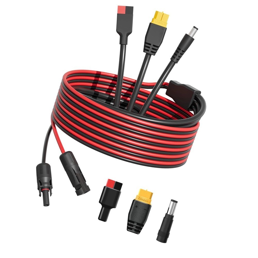 3-in-1 Solar Connector Cable 8.5Ft for Solar Generator, Power Station