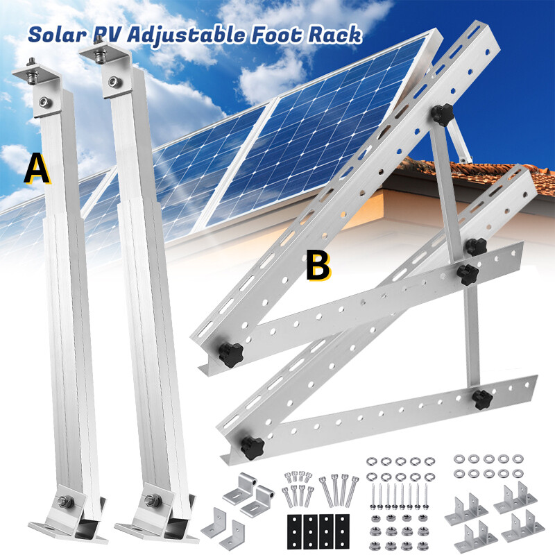 2x Solar Panel Mounting Bracket Adjustable Angle ABS Tilt Mount Fixing Wall Roof