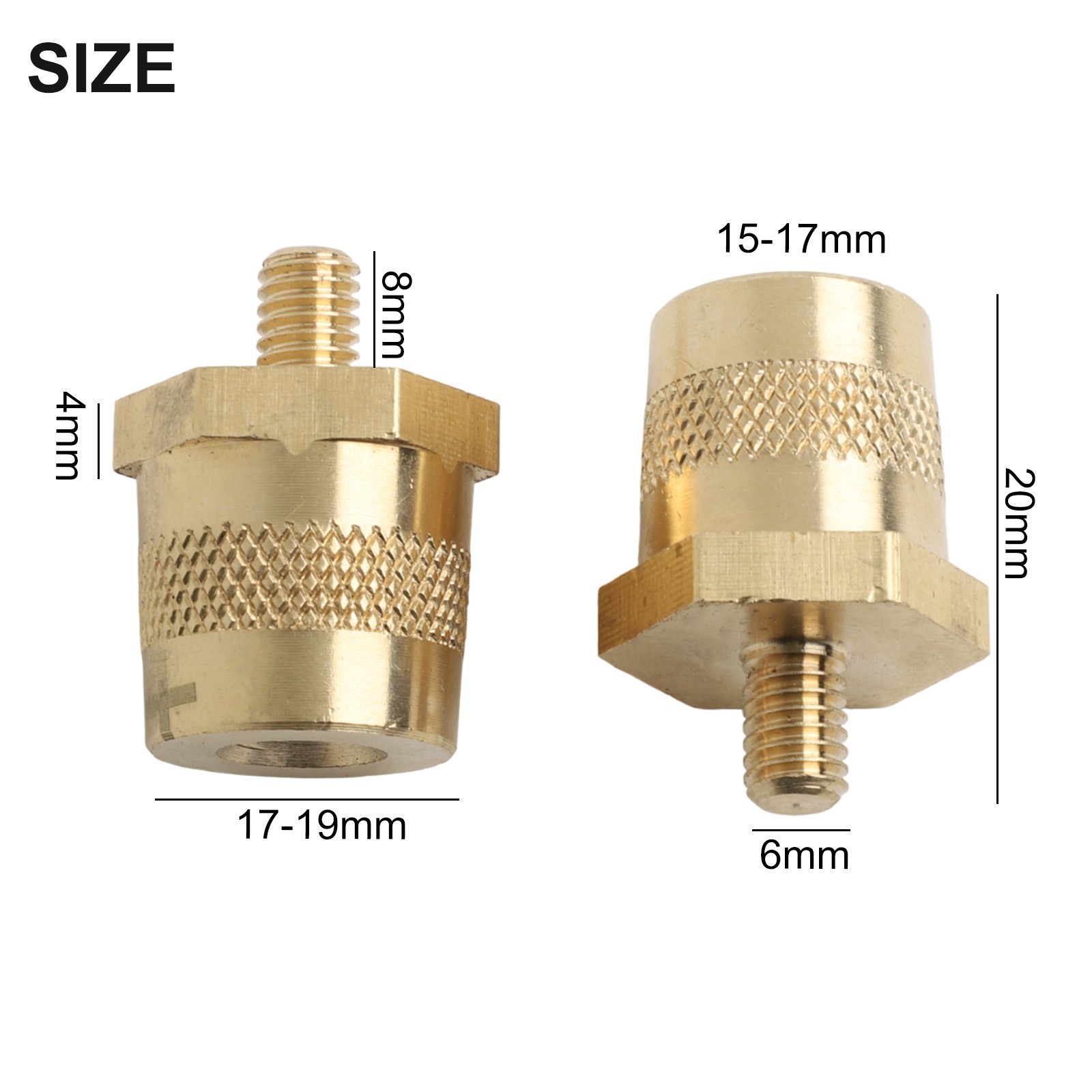 Brass Battery Terminals M6 Male and M8 Female for Enhanced Vehicle Connectivity
