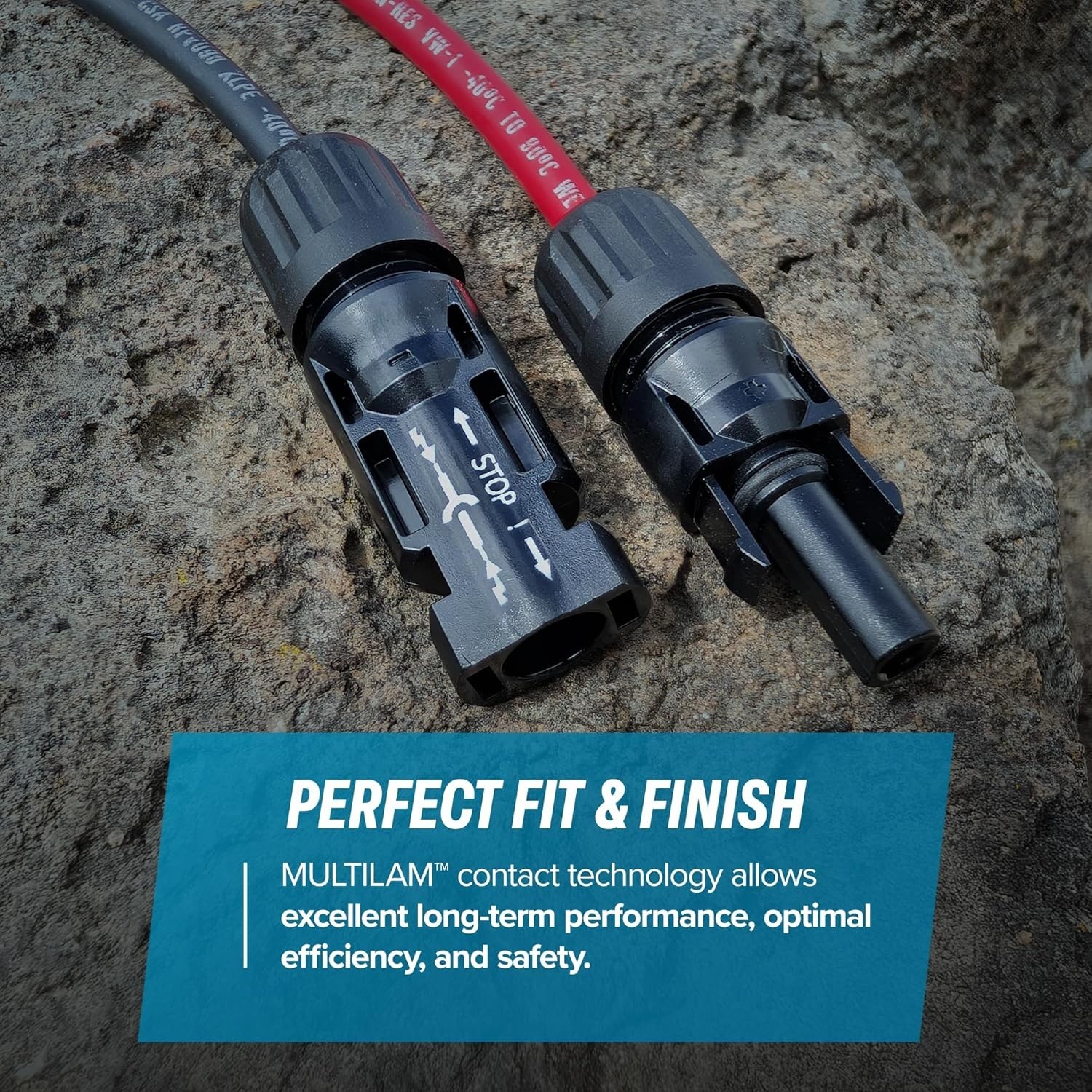 TEMCo Solar Panel Extension Cable 10 AWG 20 Ft Red + 20 Ft Black w/Staubli MC…