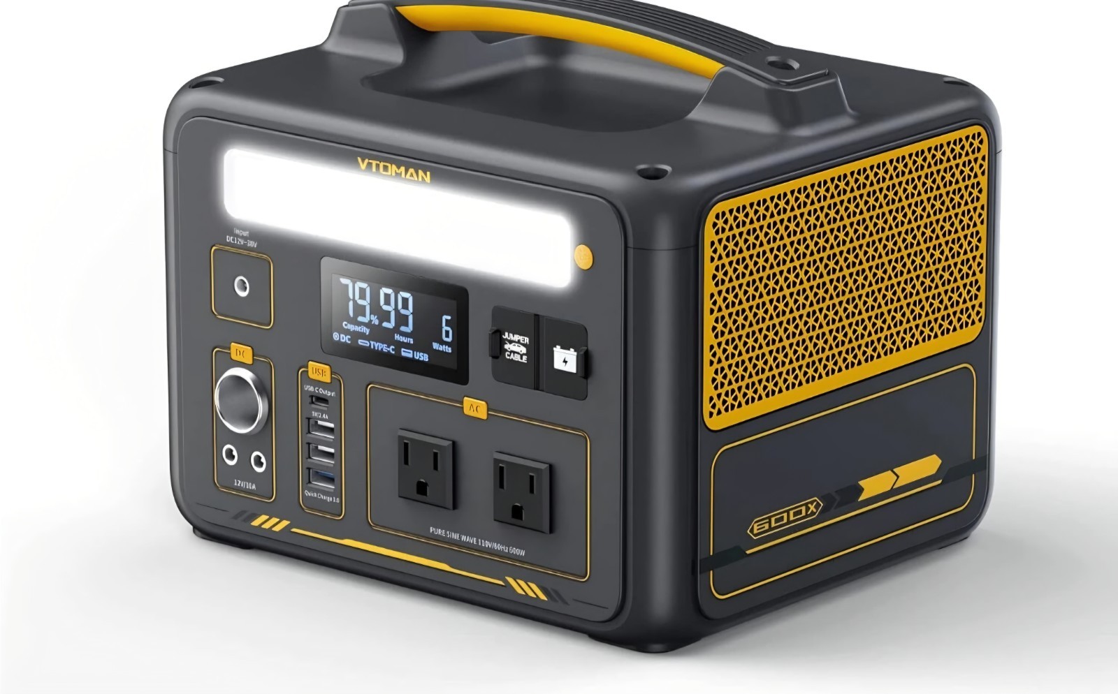 VTOMAN Jump 600X Portable Power Station 600W 299Wh Solar Generator LiFePO4