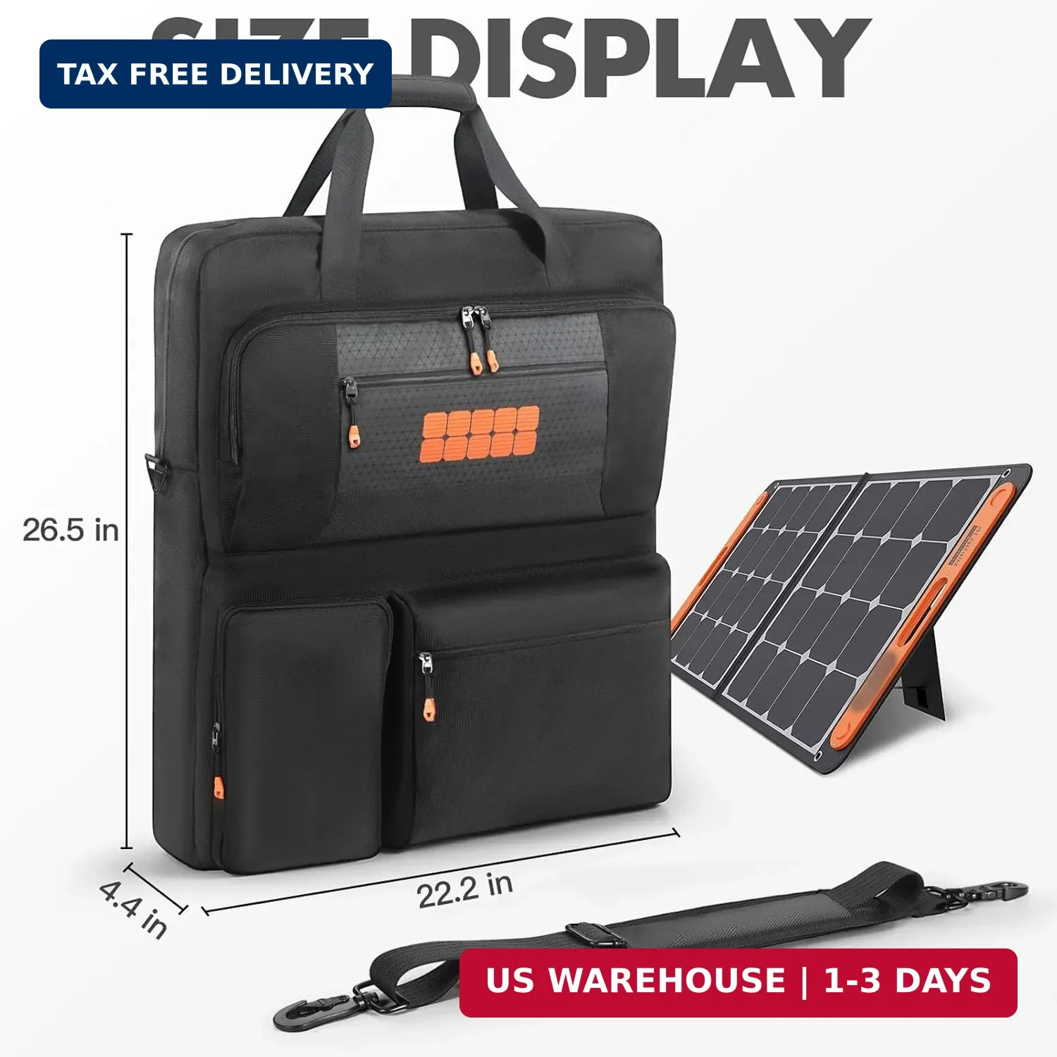 Padded Solar Panel Carrying Case Compatible with Jackery SolarSaga 100W 100X 200