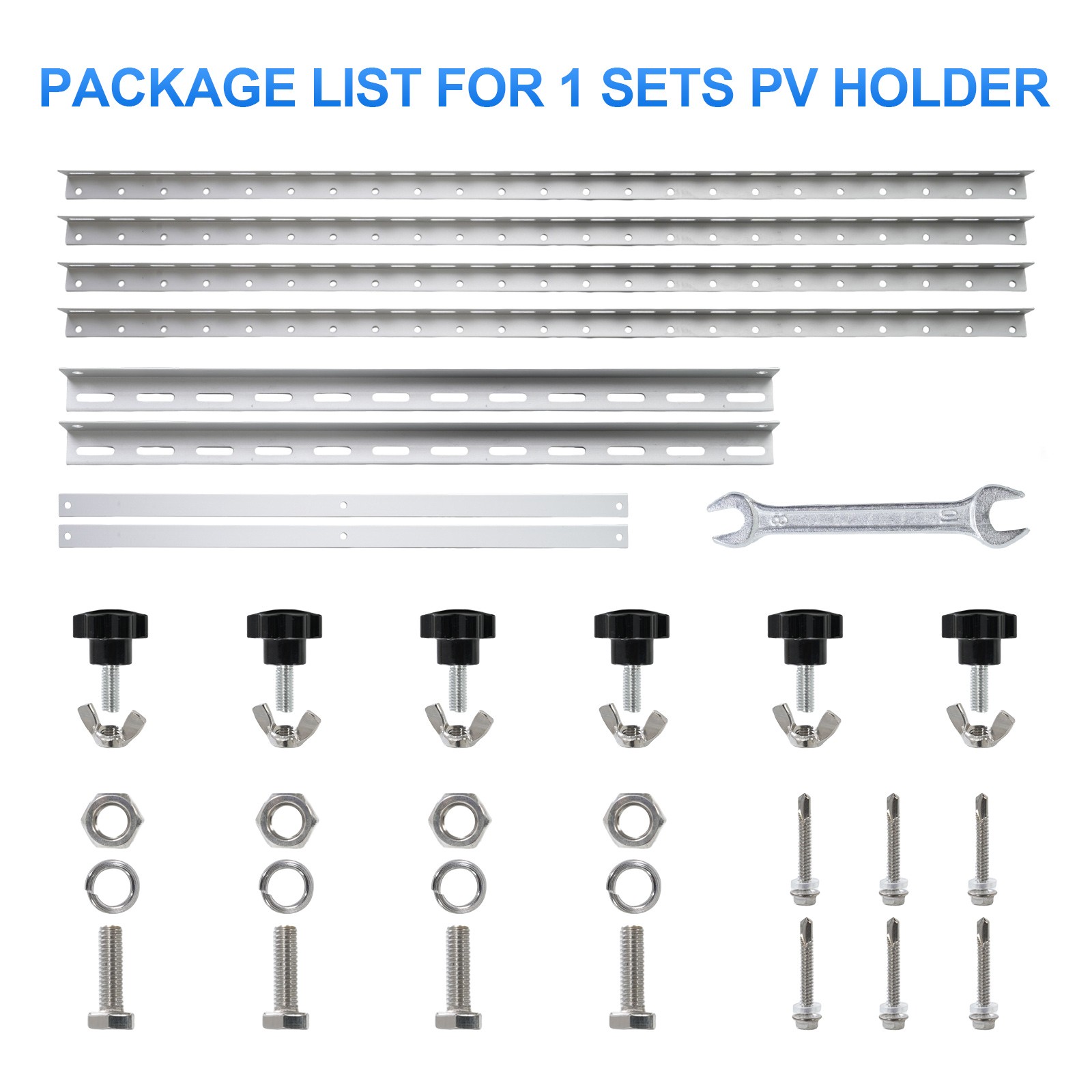 AeternaSol 45in Adjustable Solar Panel Mounting Brackets for Garden/Farm/RV/Boat