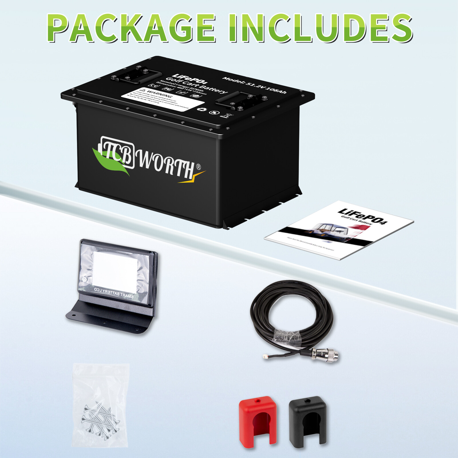 48V 105Ah Lithium LiFePO4 Battery Golf Cart BMS 15000 Deep Cycle 10Year WARRANTY