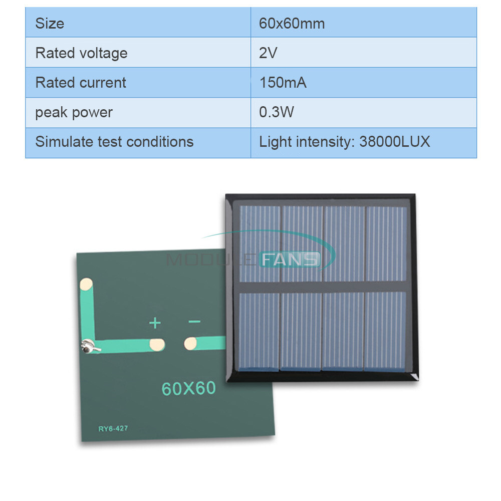 2V/5V/6V/12V Monocrystalline Solar Power Panel For Motor Toys Lawn Lamp