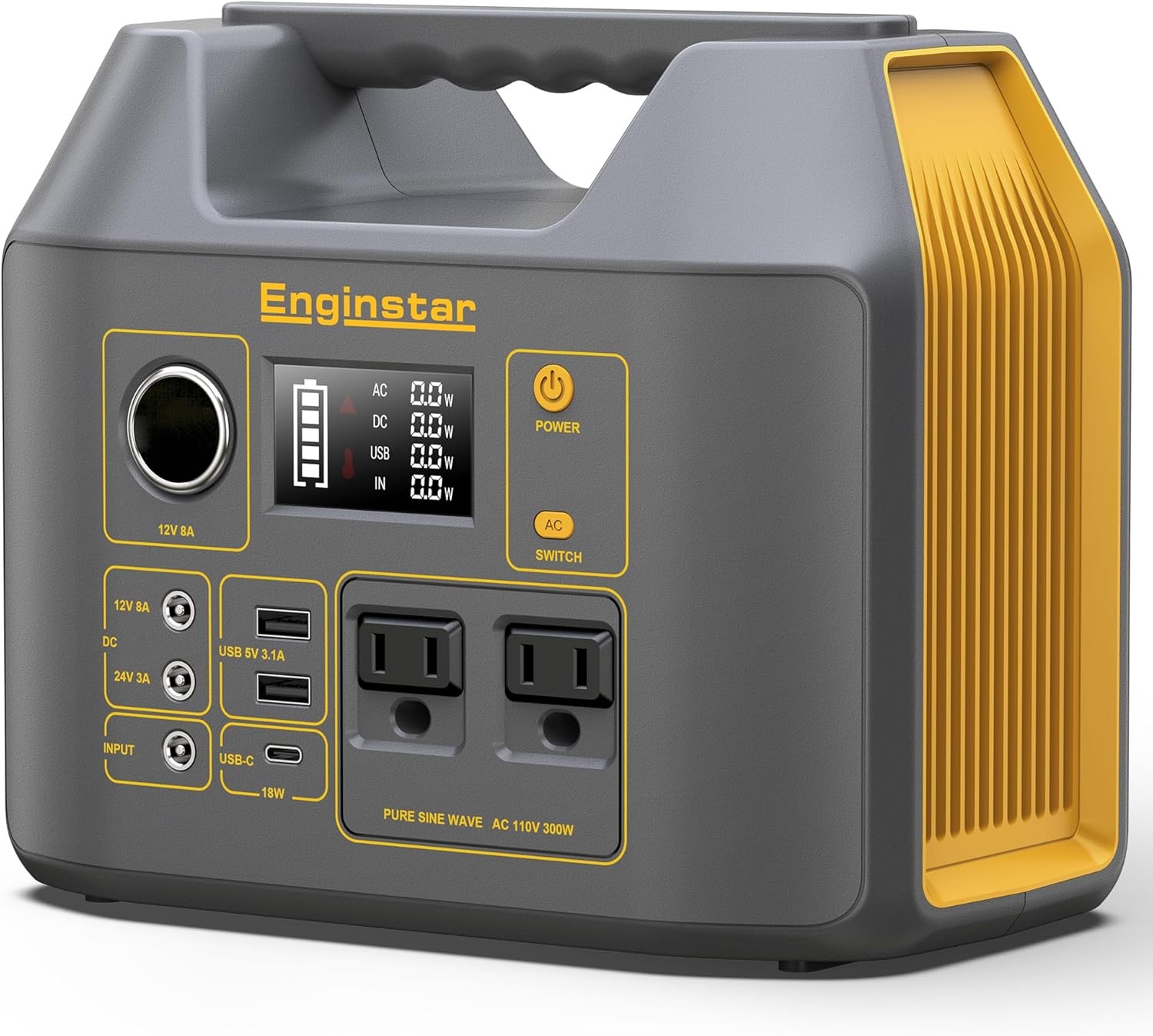EnginStar 300W Portable Power Station 296Wh Solar