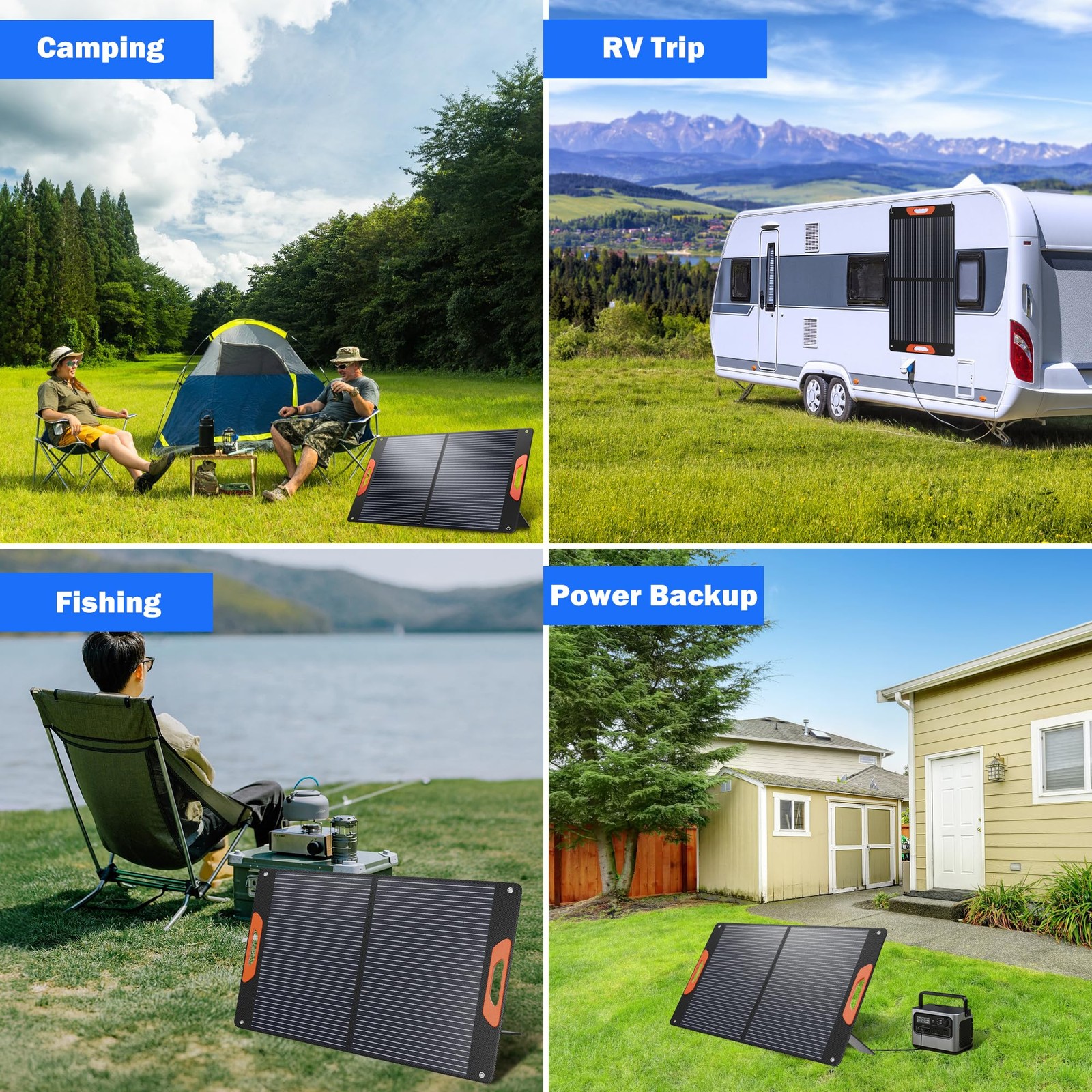 100W Portable Solar Panel for Power Station, Foldable Solar Charger with High…