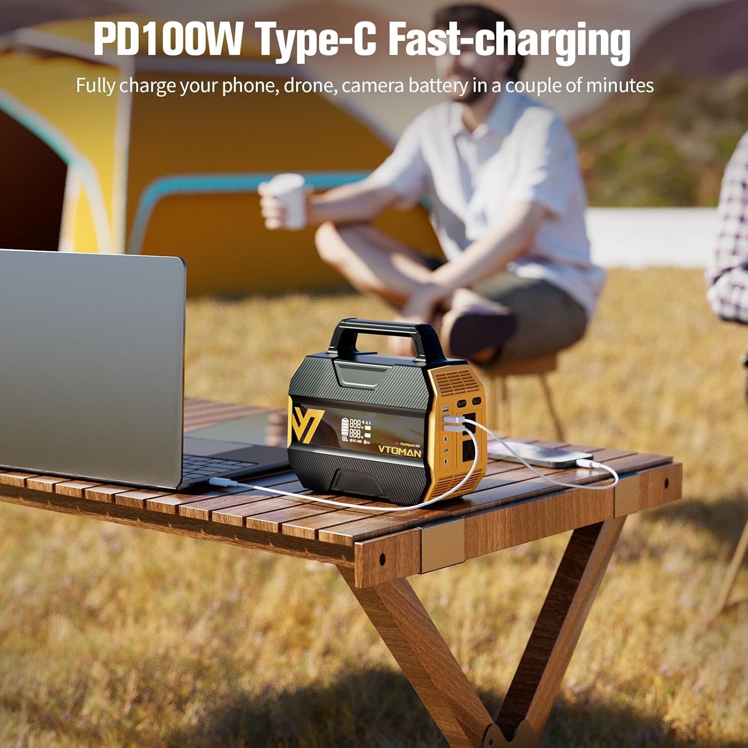 VTOMAN FlashSpeed 300 Portable Power Station 70000mAh, Only 7.4lbs with 7 Outlet