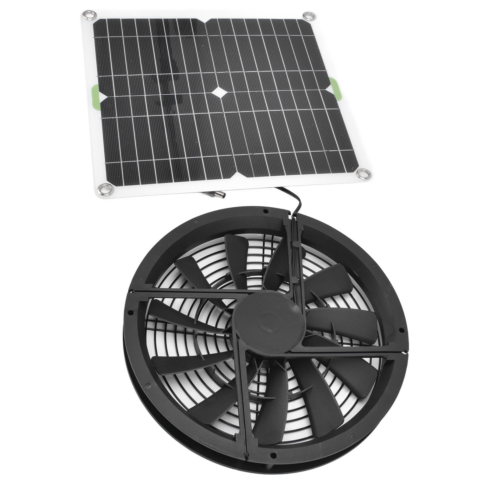 Solar Panel Fan Kit 10in 100W Waterproof Solar Panel Round Ventilation OKCZ