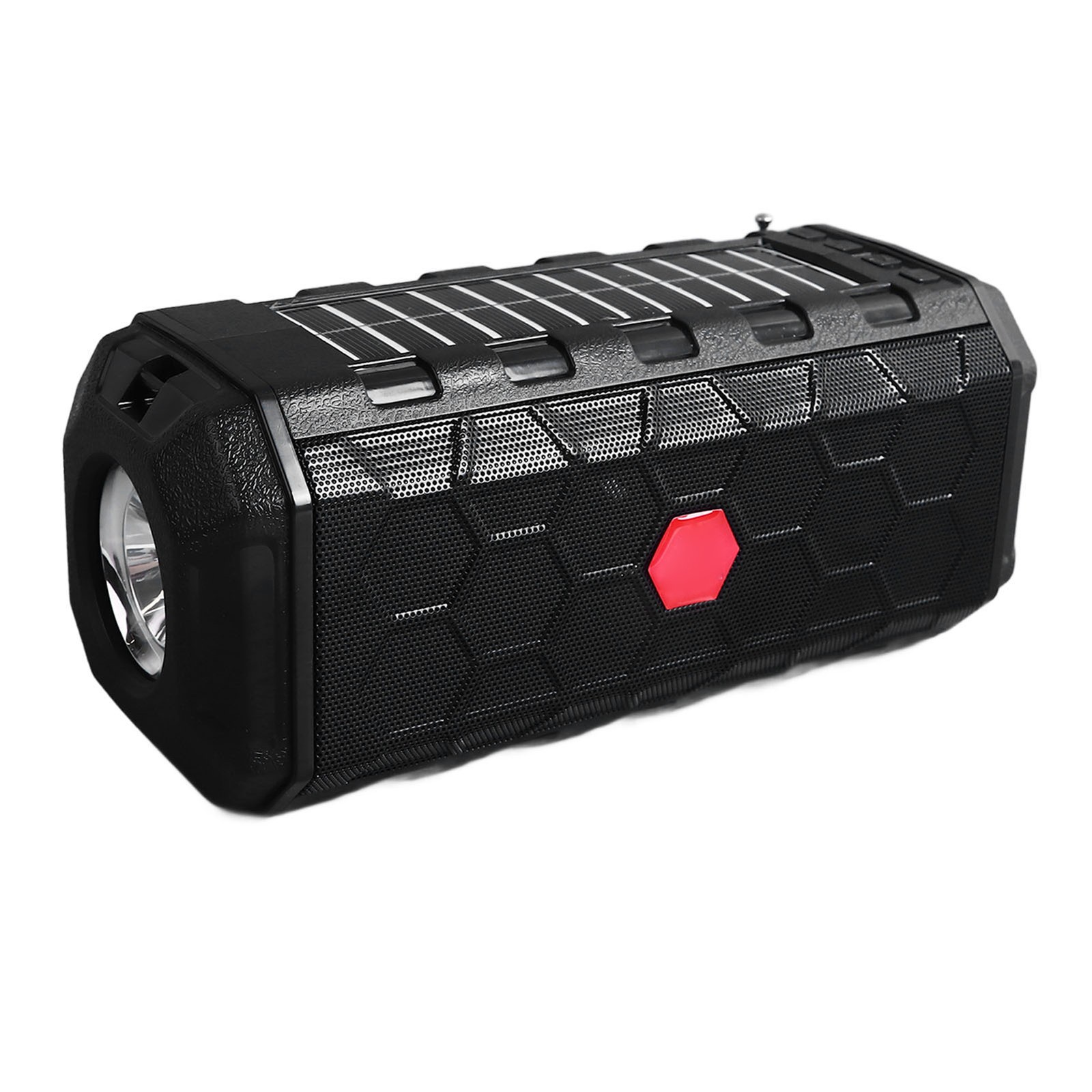 Solar Bluetooth Speaker Solar Panel Waterproof 1200mAh Bright Flashlight Ra GTYX