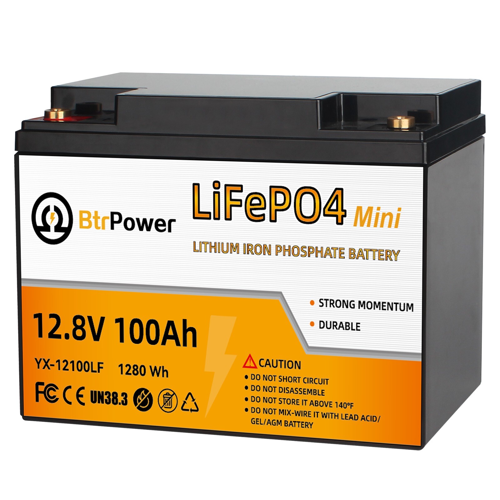 12V 100Ah Lifepo4 Deep Cycle Battery for Marine Rv Trolling Motor Solar System