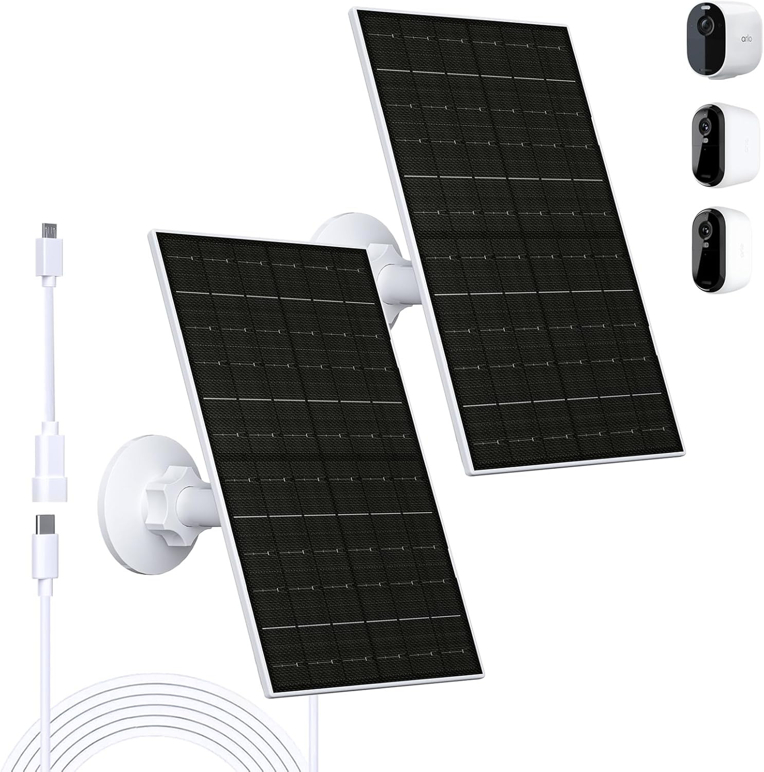 7W Solar Panel for Arlo Essential 2K , XL, Spotlight Camera | 5V Solar