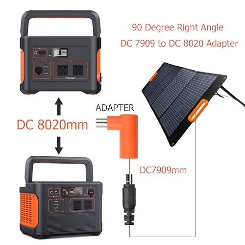 7A 168W DC 7909 to DC 8020 Adapter, 90 Degree Right Angle 7909 Female to 8020