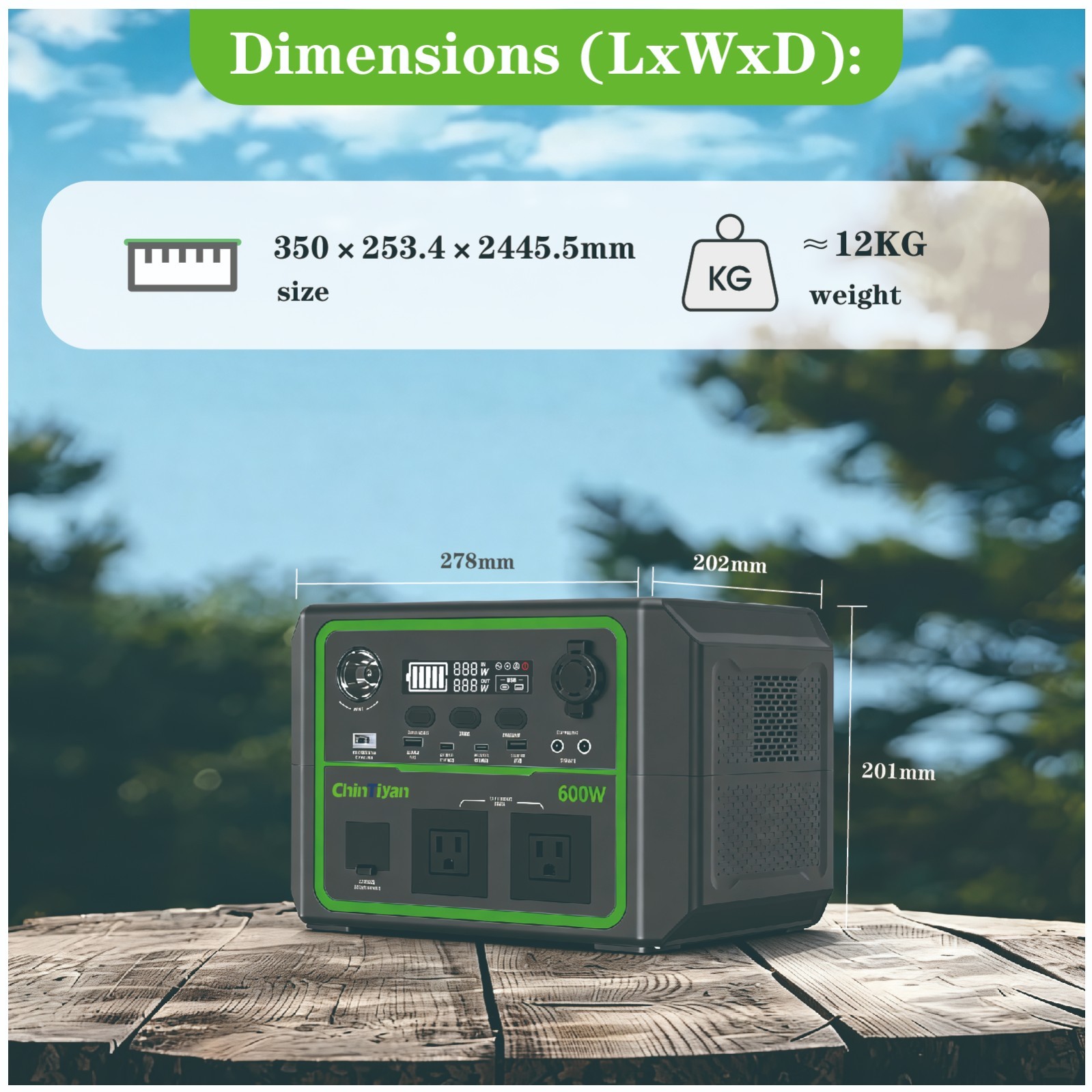 600W 336Wh Portable Power Station LiFePO4 Generato For Outdoor＆Emergency Use