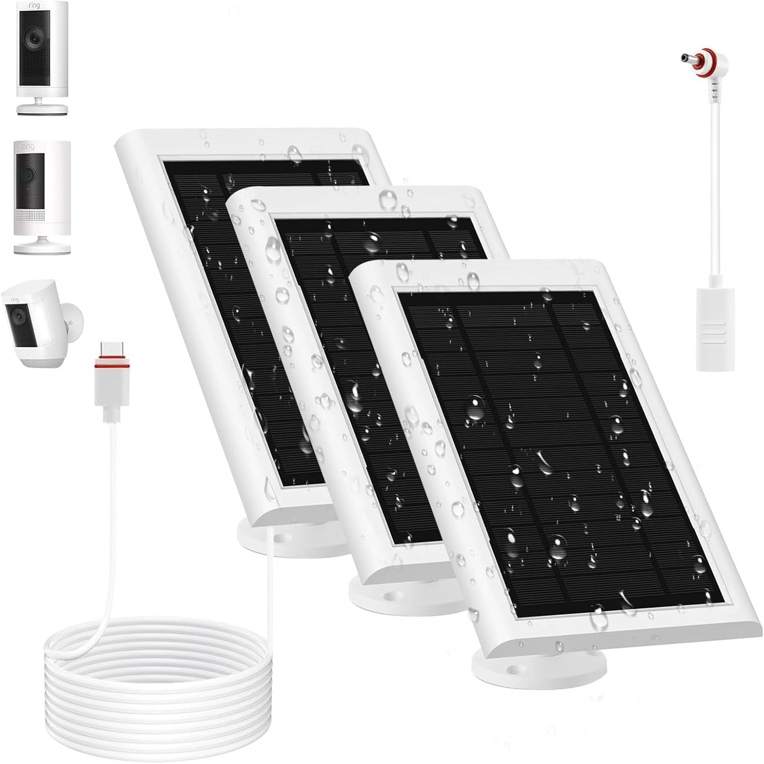 2-Pack 5W Solar Panel for Spotlight Cam Battery for Security Camera Waterproof