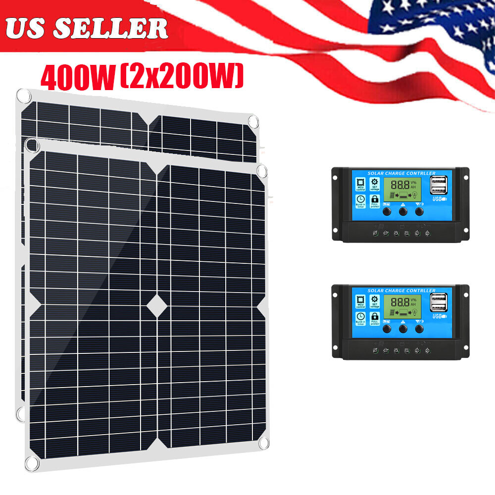 1000W Solar Panel 12V Trickle Charger Battery Charger Kit Maintainer Boat RV Car