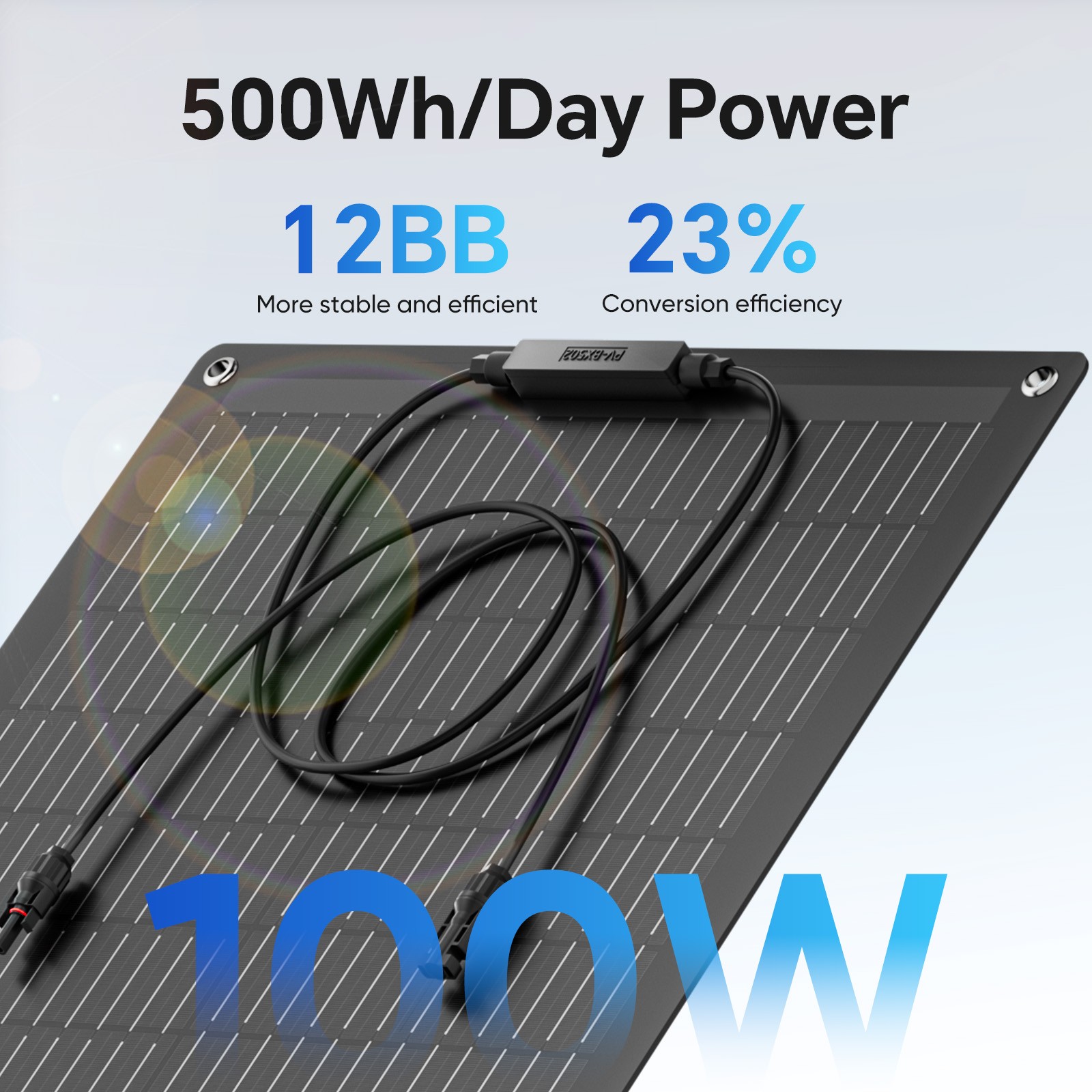 100W Flexible Solar Panel 12V Portable for Camping/RV/Home/Car Battery/Rooftop