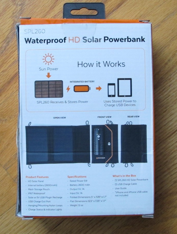 ECOXGEAR HD Solar Panel plus Powerbank IP67 SPL260