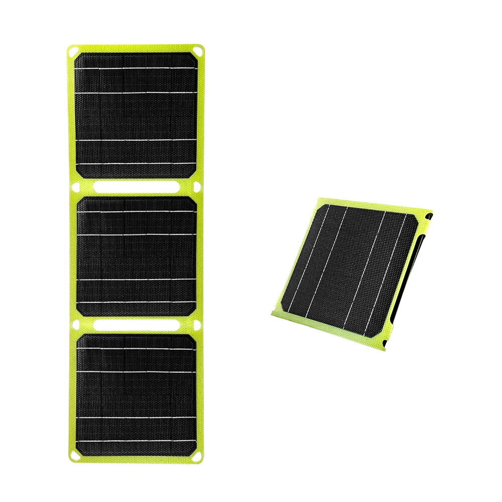 40W USB Solar Panel Folding Power Outdoor Camping Hiking Phone Charger Kit Green