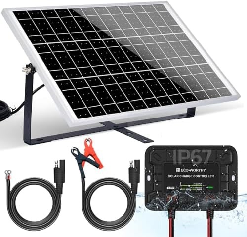 ECO-WORTHY Solar Panel Kit 25W 12V Solar Battery Charger Trickle Maintainer, …
