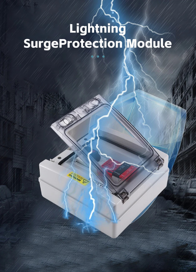 PV Combiner Box 1-in-1-out 1000V DC IP65 Waterproof Surge Lightning Protection