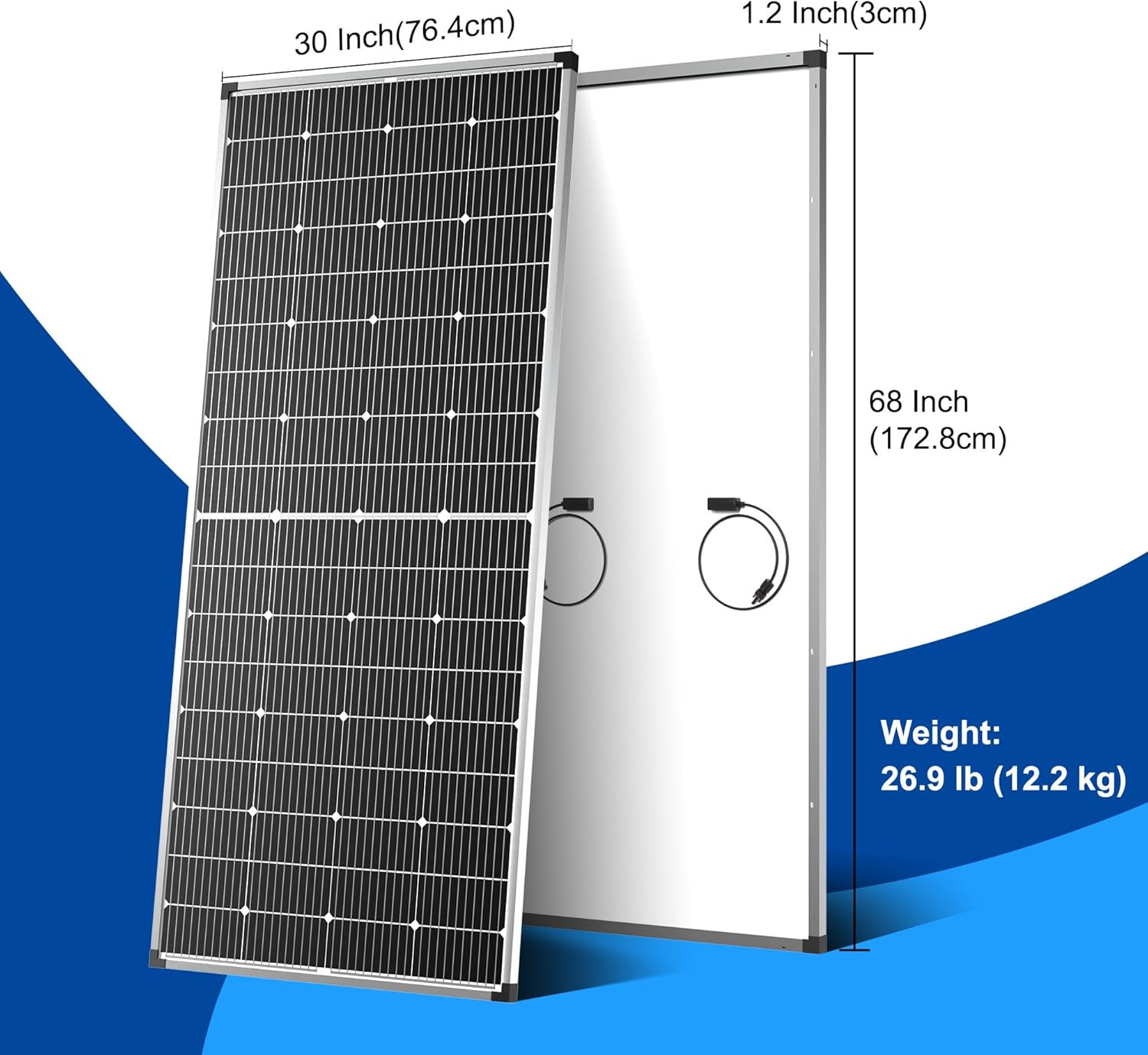 250W Monocrystalline Solar Panel 12V for RV, Marine, Off-Grid Power