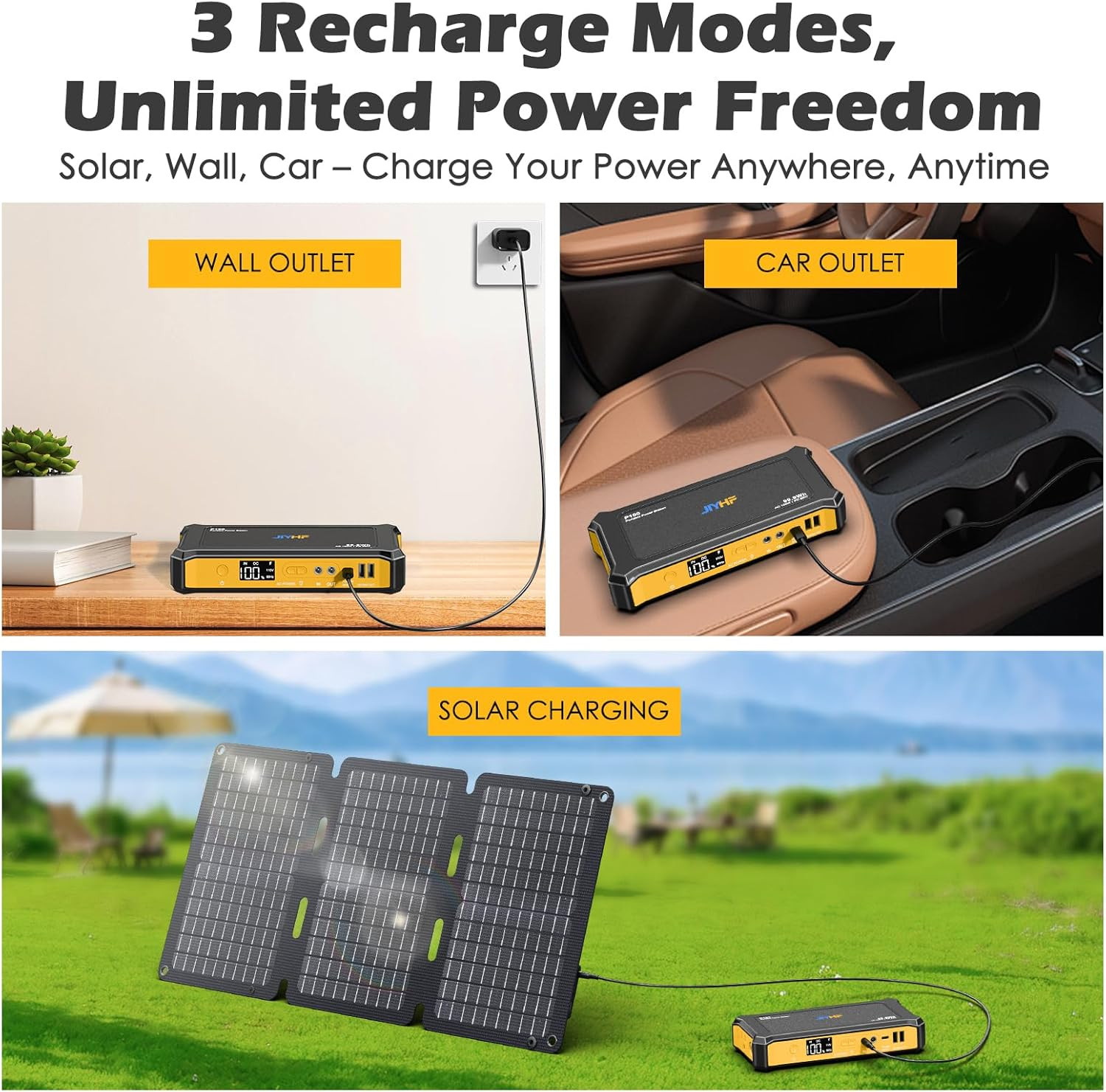 Portable Power Station 99.9Wh with Foldable Solar Panel 30W, Laptop Charger & Ba