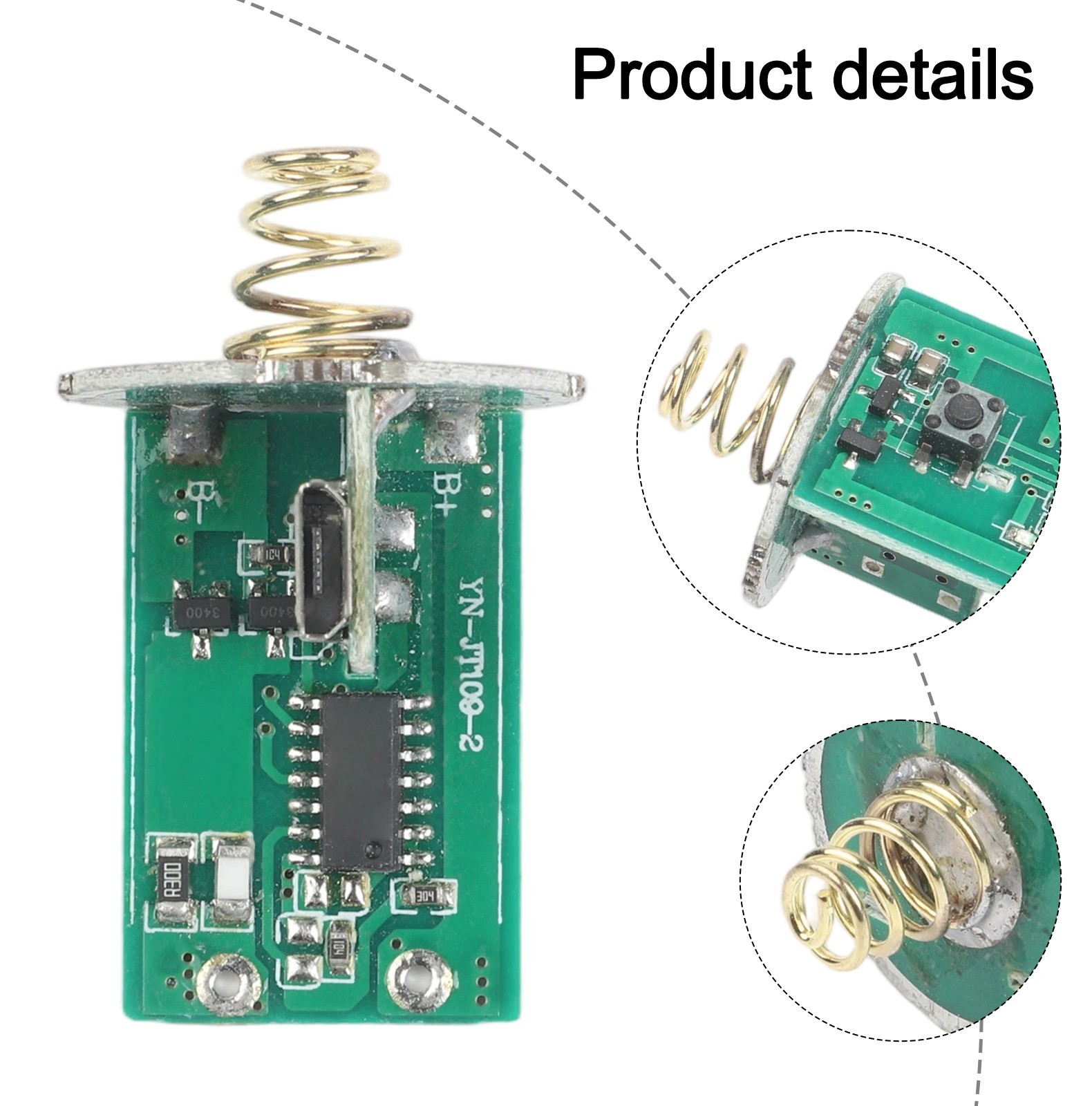Compact 31×19.6mm LED Driver PCB for 3-4.2V Flashlights with Switch