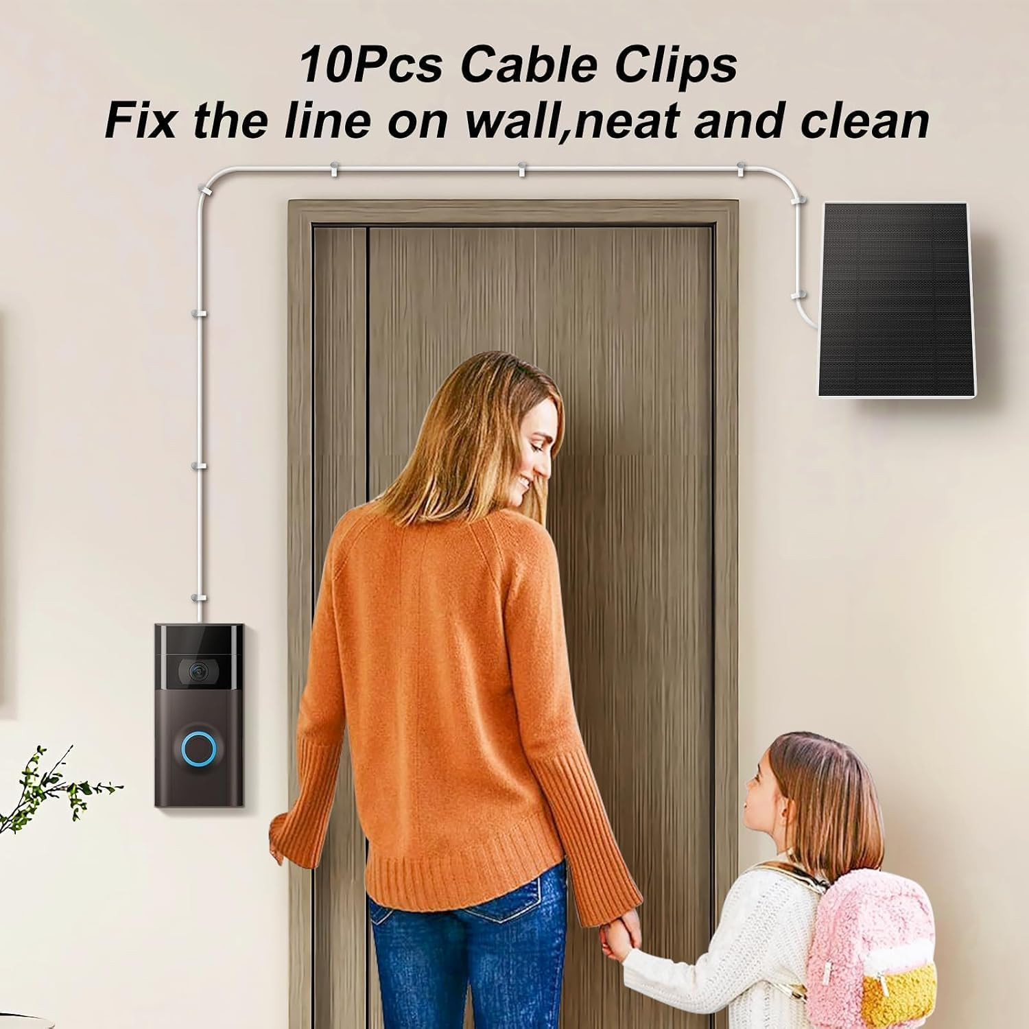5W Solar Charger for Ring Video Doorbell 3/4, IP65 Waterproof, 10ft Cable