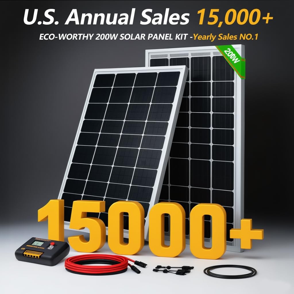 ECO WORTHY 200 Watts 12 Volt/24 Volt Solar Panel Kit with High Efficiency