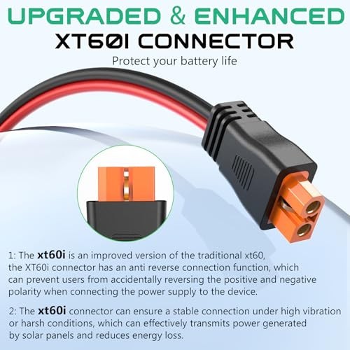 10AWG XT60i Solar Extension Cable 25FT Solar Panel to XT60i Charging Cord New