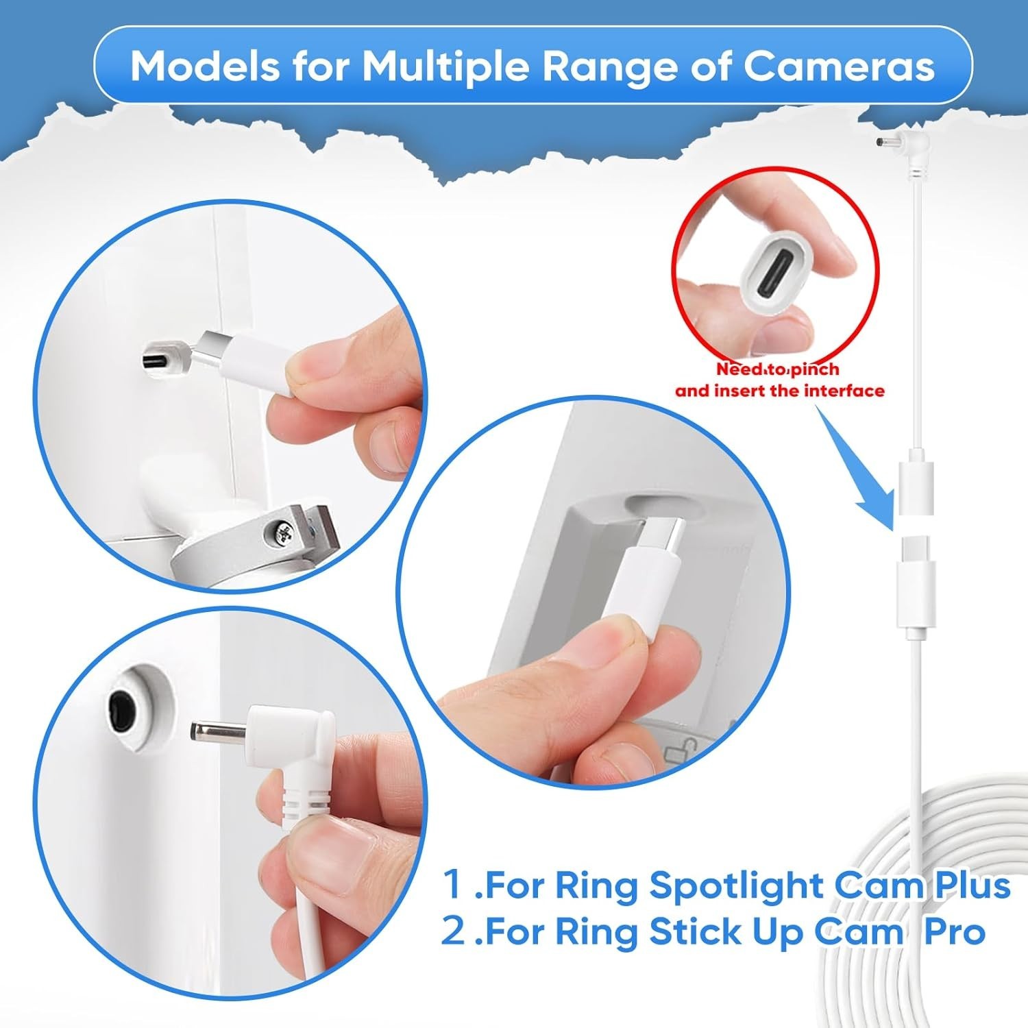 Solar Panel for Ring Camera, Compatible with Spotlight Cam/Pro/Plus Battery, 5W