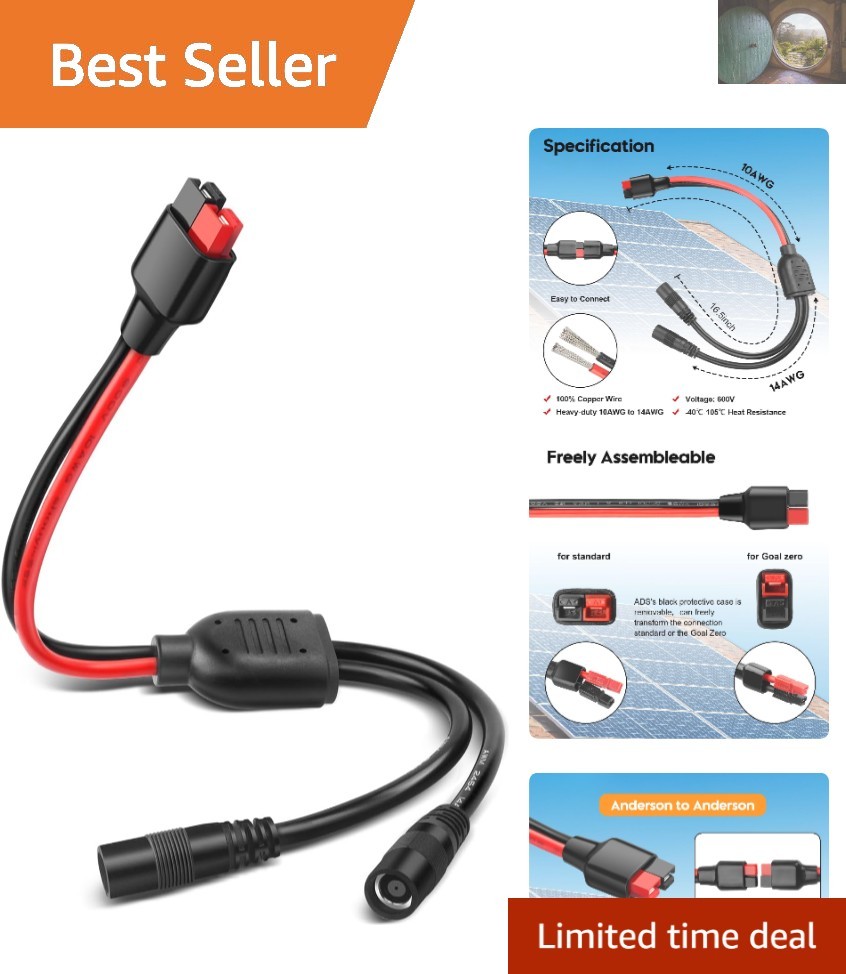 Durable Heat-Resistant DC 8mm Splitter for Solar Panel Systems – 16.5 inch
