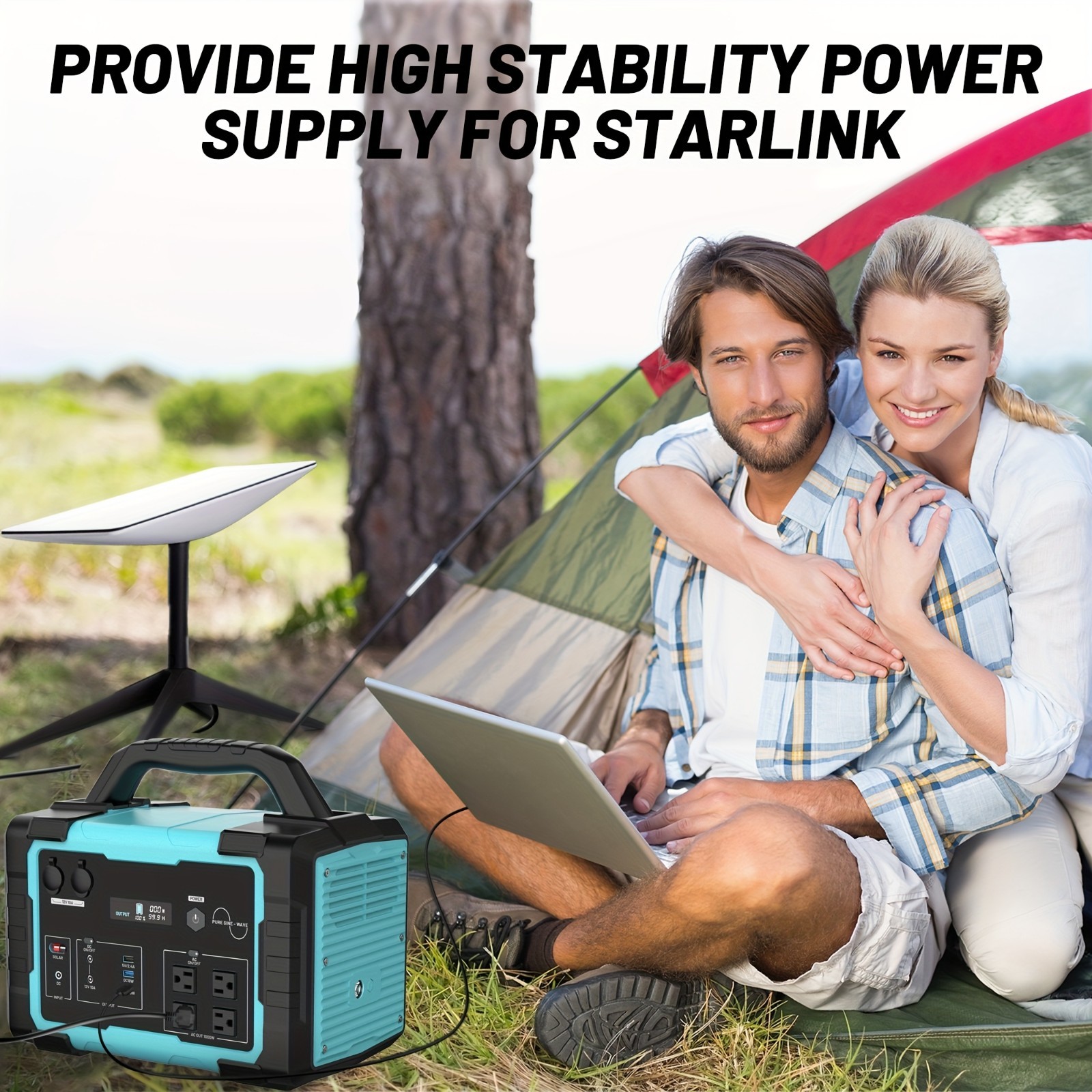 1000W Solar Generator with LiFePO4 Battery Multi-Way Charging Home Backup