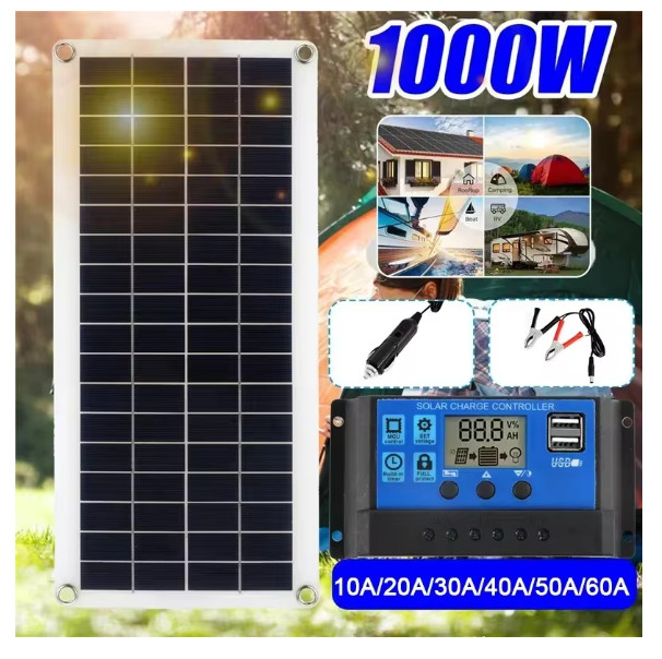 1000W Solar Panel 12V Solar Cell With 60A 100A Controller Solar Charge