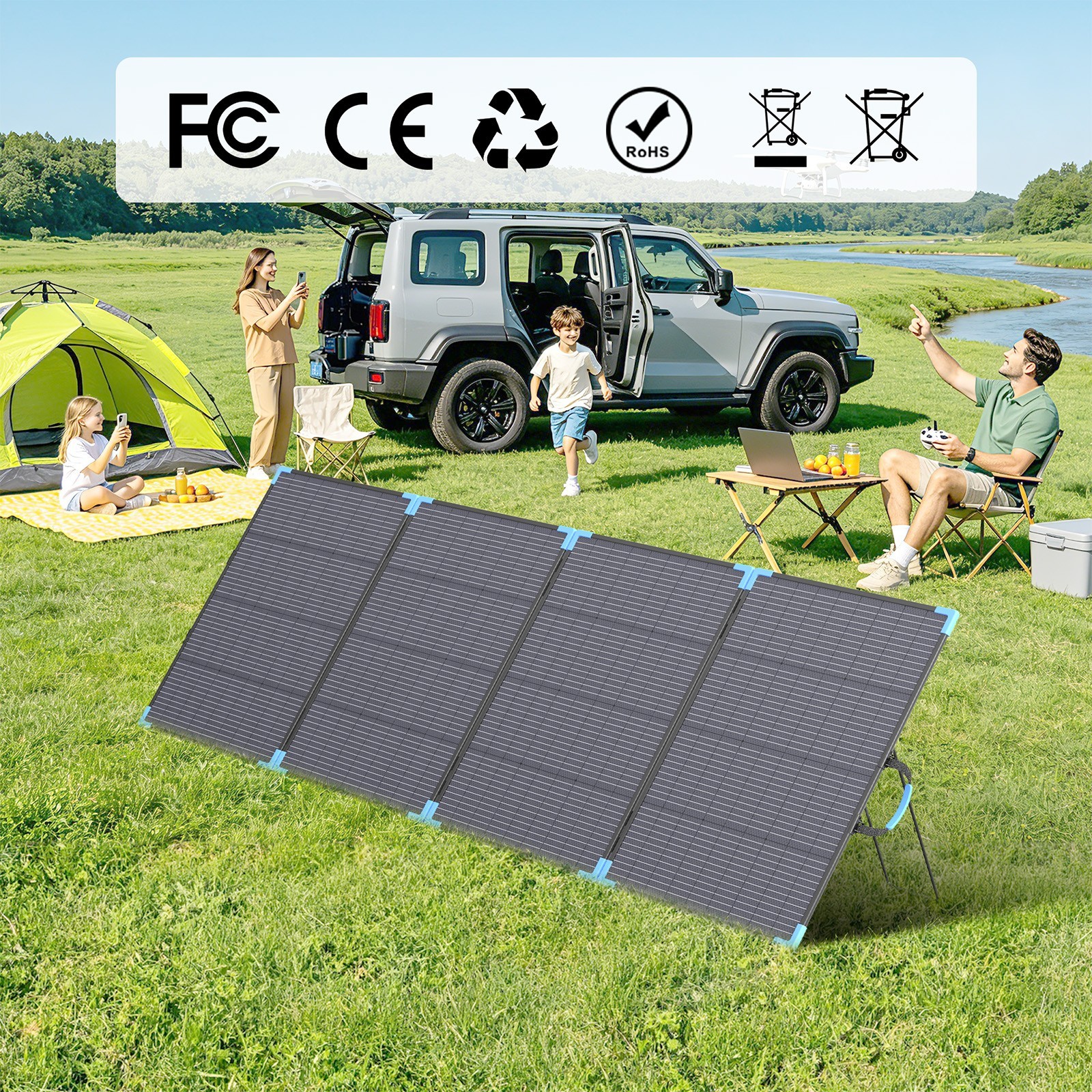 110W 220W 400W Solar Panel ETFE Monocrystalline IP68 for Power Station Camping