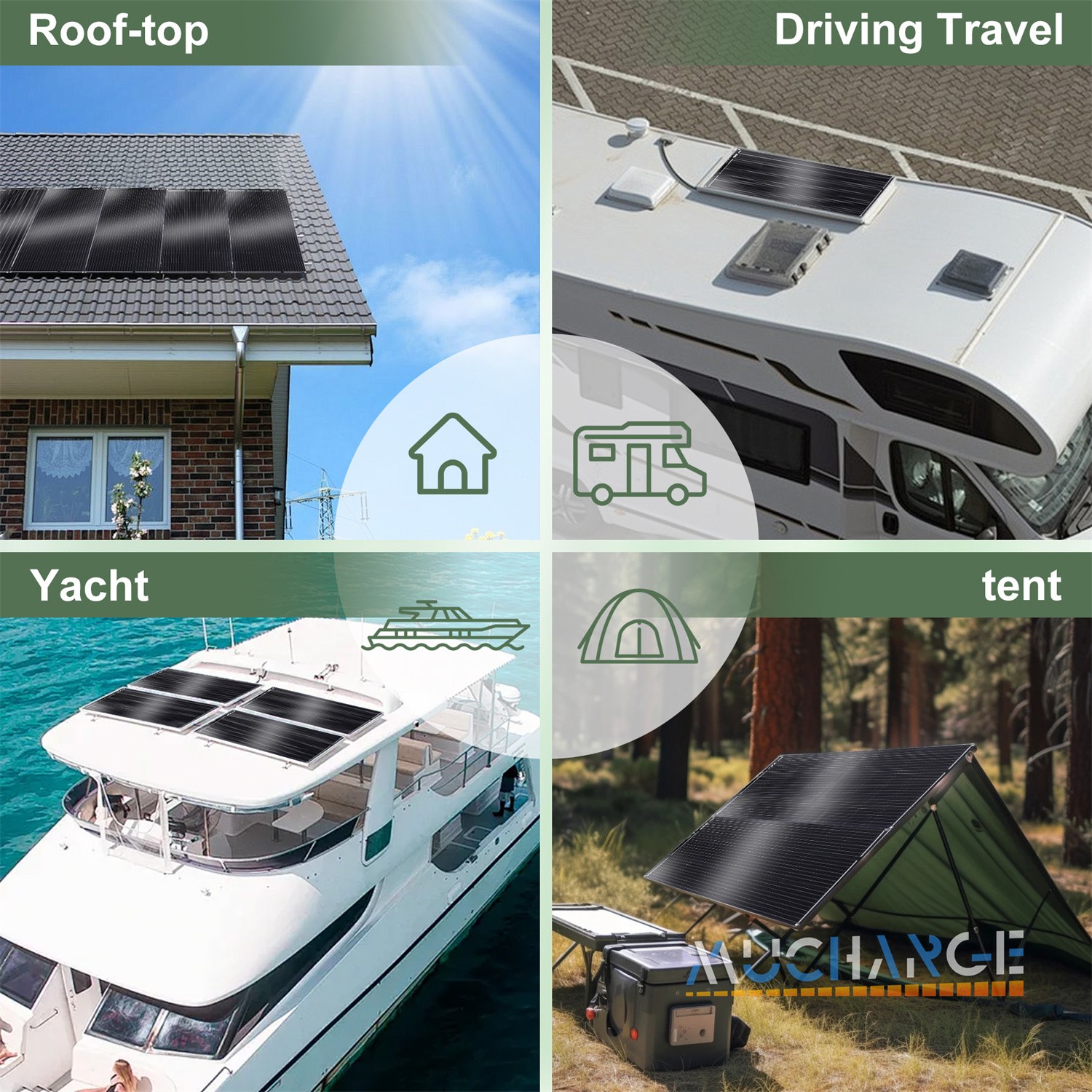 100W 200W 400Watt Flexible Solar Panel Kit Mono PV Home RV Battery Boat Off Grid