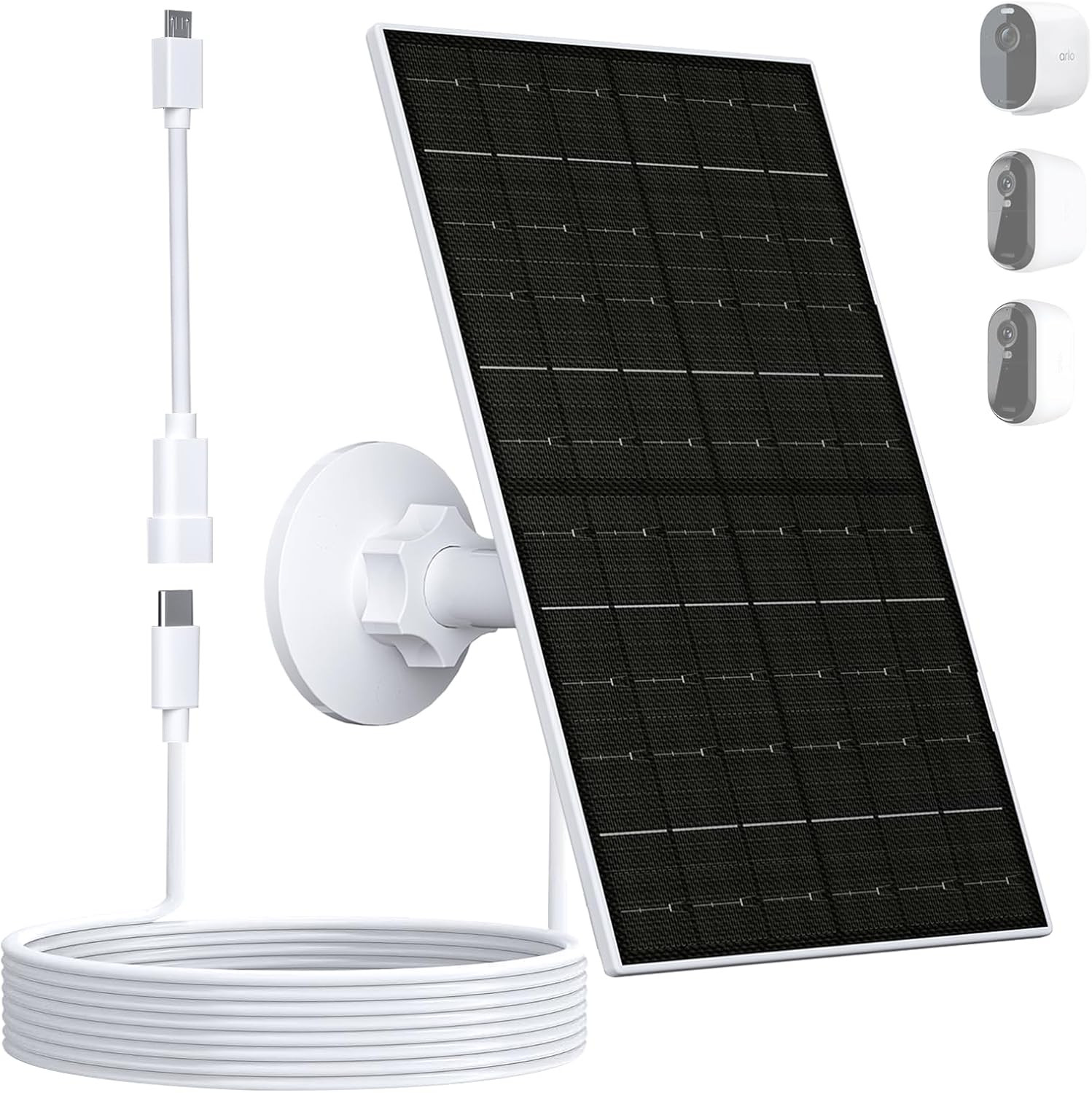 7W Solar Panel for Arlo Essential 2K, XL & Spotlight Cameras | 5V Solar