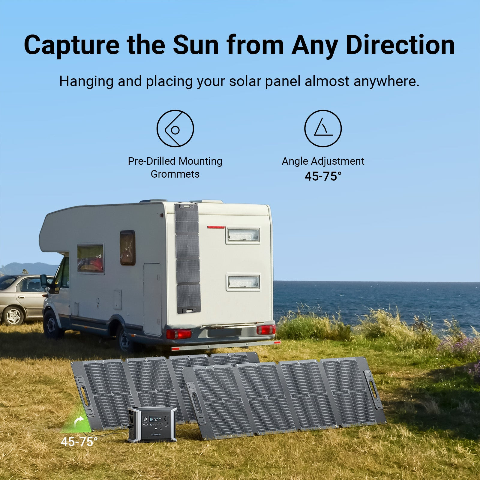 Dabbsson 2000W Portable Power Station 1024Wh Solar Generator w/120W Solar Panel