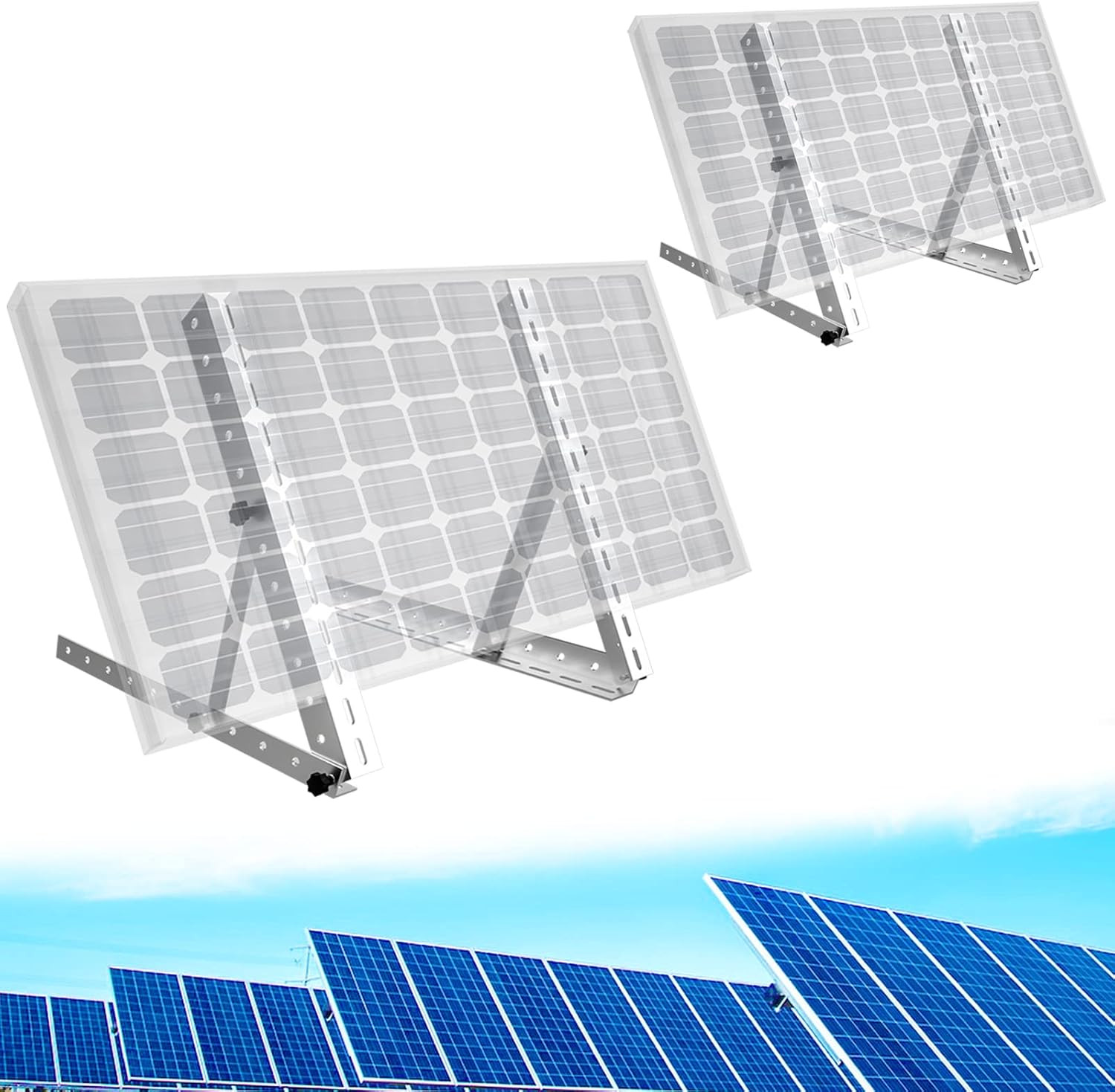 Adjustable Solar Panel Mounting Brackets – 2 Sets 45 Inch Durable Tilt Solar Pan