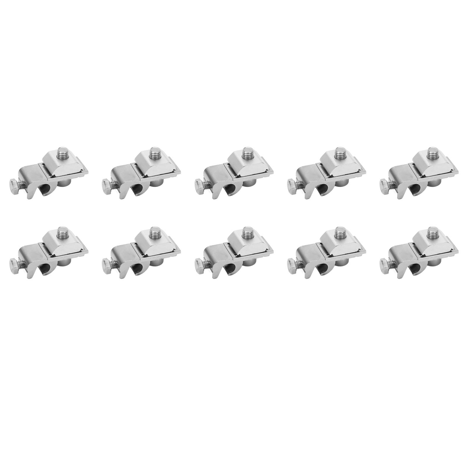 10Pcs Solar Panel Ground Clamp Aluminum Alloy M6 Lug PV Cable Coupling For Wire